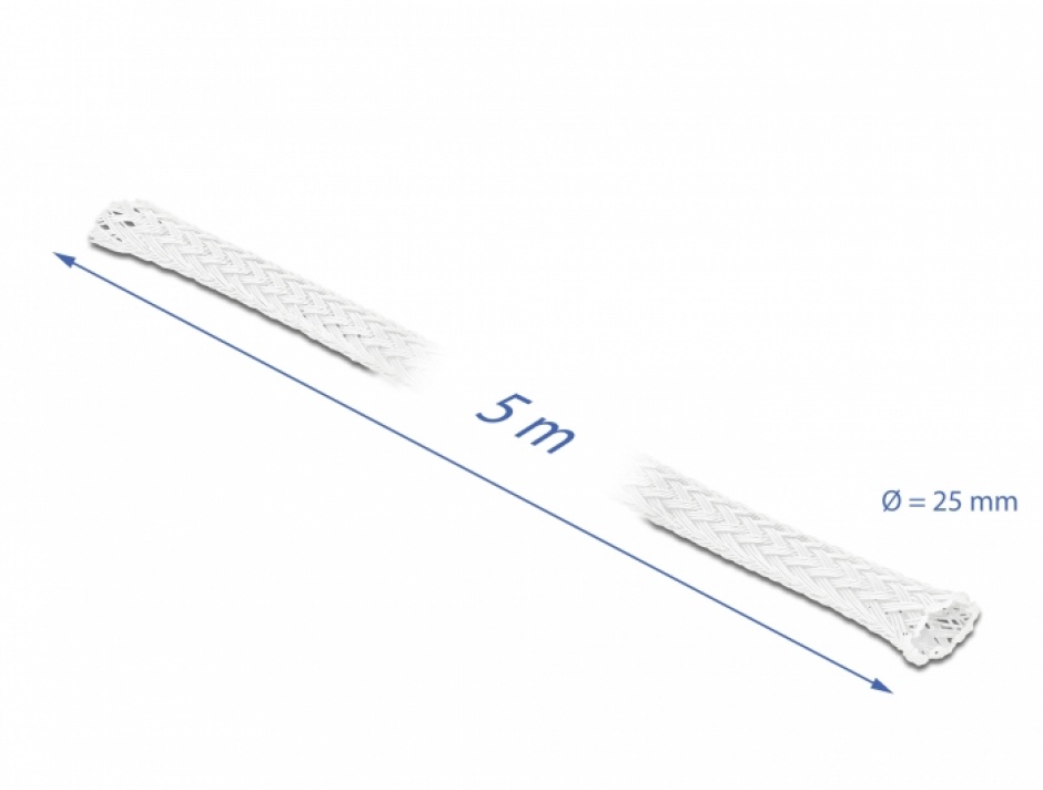 Imagine Plasa pentru organizarea cablurilor 5m x 25mm alb, Delock 20696